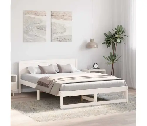Lovos Rėmas Balta 160 X 200 Cm Kietos Pušies Mediena