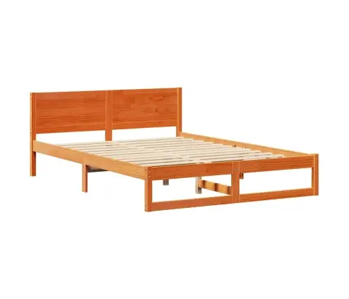 Gultas Rāmis Vaska Brūns Ciets Priedes Koks 160 X 200 Cm Izturīgs Vidaxl