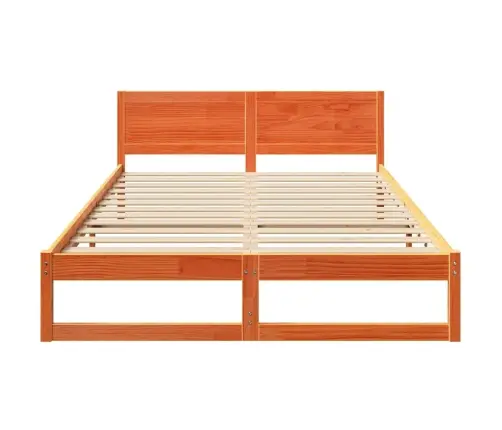 Gultas Rāmis Vaska Brūns Ciets Priedes Koks 160 X 200 Cm Izturīgs Vidaxl