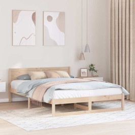 Gultas Rāmis Brūna 140 X 200 Cm Priedes Masīvkoks Vidaxl