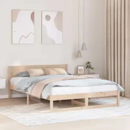 Gultas Rāmis Brūna 140 X 200 Cm Priedes Masīvkoks Vidaxl