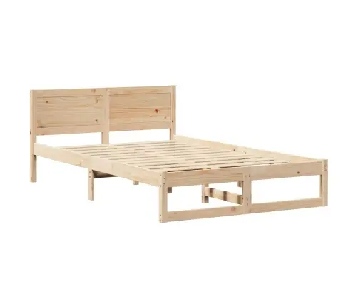 Gultas Rāmis Dabīgs Cietais Priedes Koks 120 X 200 Cm Viegls Vidaxl