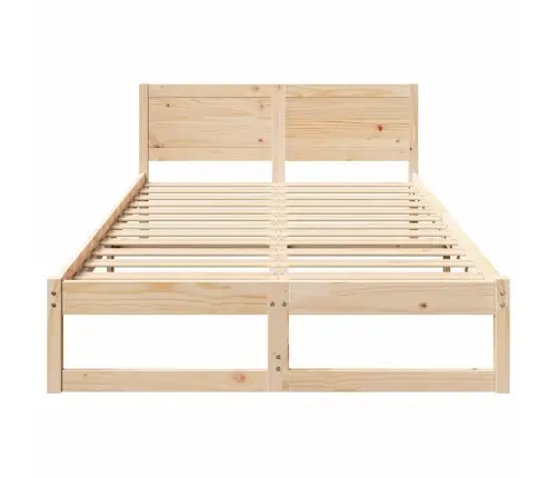 Gultas Rāmis Dabīgs Cieta Priede 140 X 190 Cm Gultas Rāmis Vidaxl