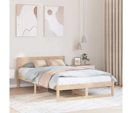 Gultas Rāmis Dabisks Priedes Koks 120 X 190 Cm Izturīgs Vidaxl