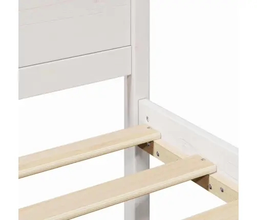 Gultas Rāmis Balts Cieta Priedes Koks 120 X 190 Cm Izturīgs Vidaxl