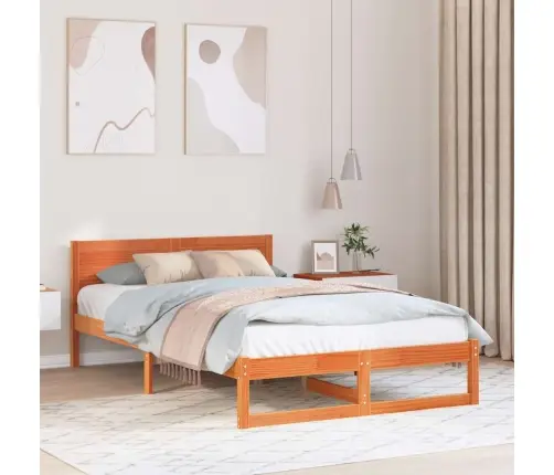 Gultas Rāmis Vaska Brūns Cietais Koks 120 X 190 Cm Gultas Rāmis Vidaxl