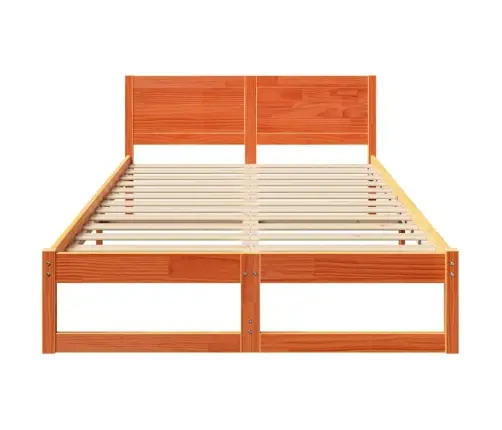 Gultas Rāmis Vaska Brūns Cietais Koks 120 X 190 Cm Gultas Rāmis Vidaxl