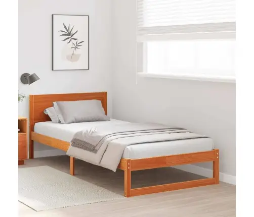 Gultas Rāmis Vaskota Brūna Masīvkoks 100 X 200 Cm Izturīgs Vidaxl