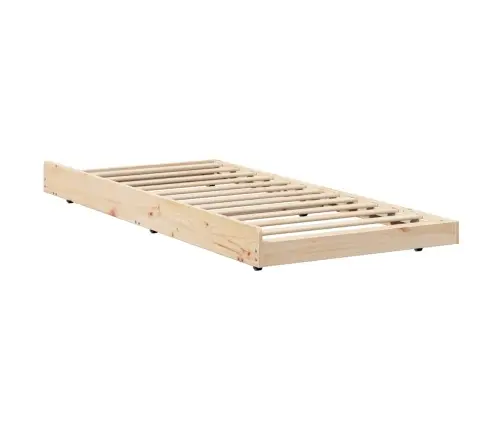 Voodi Raam Neutraalne 100 X 200 Cm Tahke Mänd