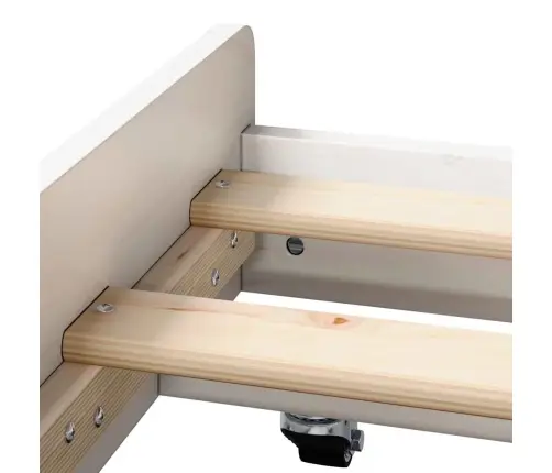 Gultas Rāmis Balts Ar Dabīgām Koka Slatām Priedes Koks Vienvietīgs Vidaxl