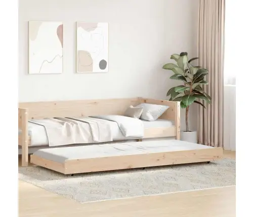 Voodi Raam Neutraalne 90 X 200 Cm Tahke Mänd