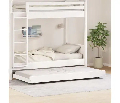 Gultas Rāmis Balts Masīvkoks No Priedes 90 X 200 Cm Izturīgs Vidaxl