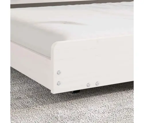 Gultas Rāmis Balts Masīvkoks No Priedes 90 X 200 Cm Izturīgs Vidaxl