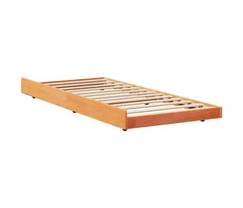 Gultas Rāmis Vaska Brūns Masīvkoks 80 X 200 Cm Gultas Rāmis Vidaxl