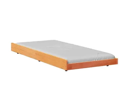 Gultas Rāmis Vaska Brūns Masīvkoks 80 X 200 Cm Gultas Rāmis Vidaxl