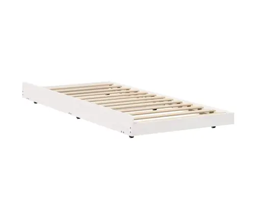 Gultas Rāmis Balts Priedes Masīvkoks 75 X 190 Cm Salokāms Vidaxl