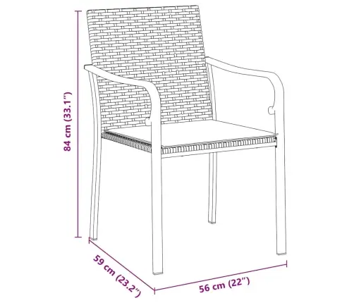 Sodo Valgomojo Komplektas 5 Pcs Ruda Ir Juoda Pe Ratanas