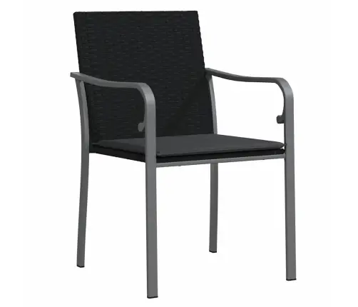 Aia Söögilaudade Komplekt 7 Pcs Must Ja Hall Pe Rattan