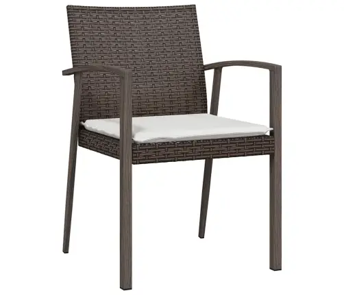 Aia Söögilaudade Komplekt 7 Pcs Pruun Ja Must Pe Rattan