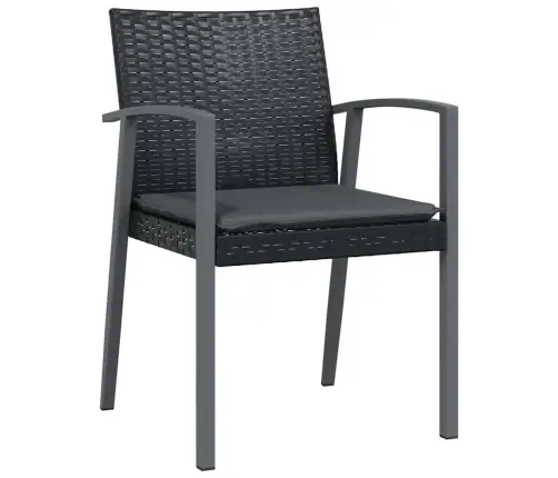 Aia Söögilaudade Komplekt 3 Pcs Must Ja Hall Pe Rattan