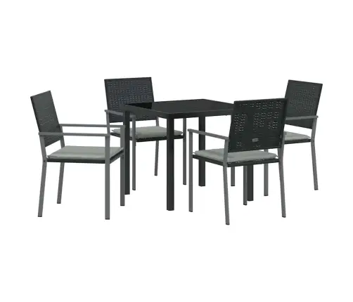 Sodo Valgomojo Komplektas 5 Pcs Juoda Ir Šviesiai Pilka