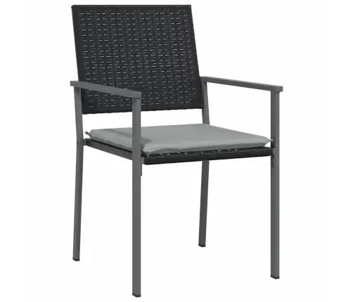 Sodo Valgomojo Komplektas 5 Pcs Juoda Poli Ratanas