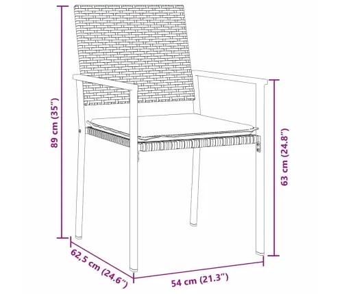 Sodo Valgomojo Komplektas 5 Pcs Juoda Poli Ratanas
