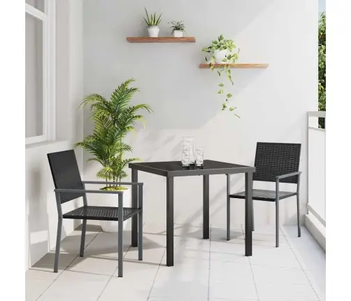 Aia Söögilaudade Komplekt 3 Pcs Must Polürooster