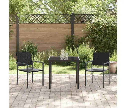 Aia Söögilaudade Komplekt 3 Pcs Must Polürooster