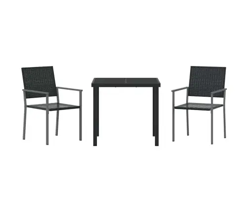 Aia Söögilaudade Komplekt 3 Pcs Must Polürooster