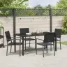 5 Daļu Dārza Ēdamgalds Melnā Poliratanā Vidaxl