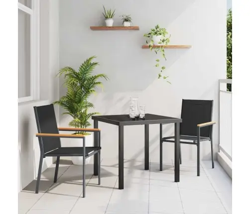 Sodo Valgomojo Komplektas 3 Pcs Juoda Miltelinis Plienas