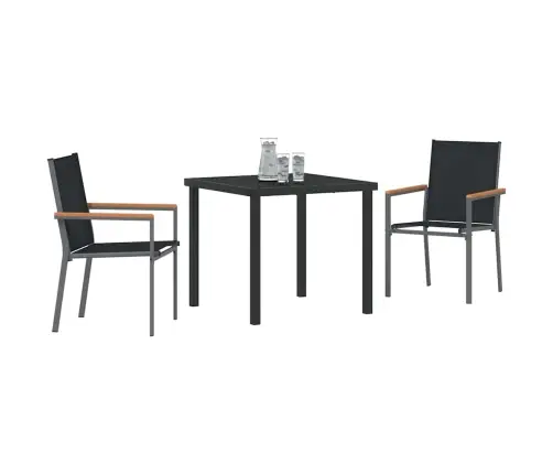 Sodo Valgomojo Komplektas 3 Pcs Juoda Miltelinis Plienas