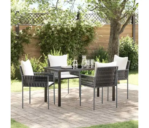 Sodo Valgomojo Komplektas 5 Pcs Ruda Poli Ratanas