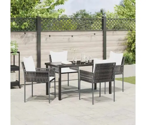 Sodo Valgomojo Komplektas 5 Pcs Ruda Poli Ratanas