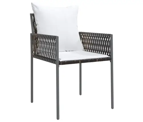 Sodo Valgomojo Komplektas 5 Pcs Ruda Ir Juoda Pe Ratanas