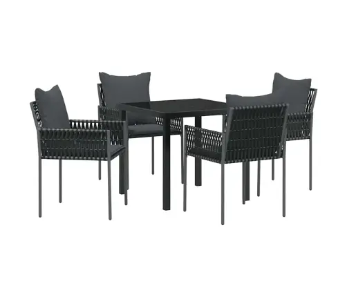 Aia Söögilaudade Komplekt 5 Pcs Must Polürooster