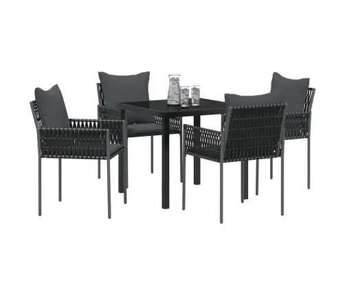 Aia Söögilaudade Komplekt 5 Pcs Must Polürooster