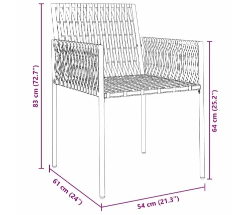 Aia Söögilaudade Komplekt 5 Pcs Must Polürooster