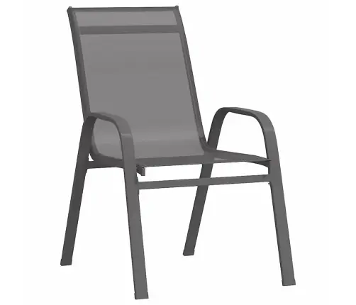 7 Daļu Dārza Ēdamgalda Komplekts Ar Pelēko Tekstilēnu Un Tēraudu Vidaxl