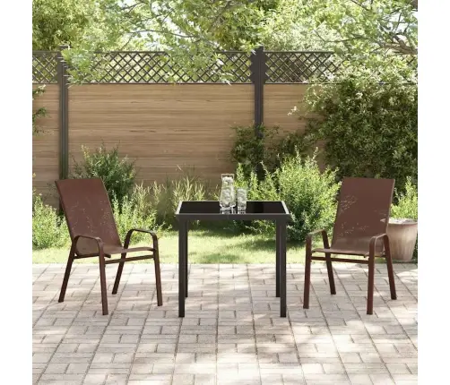 Sodo Valgomojo Komplektas 3 Pcs Ruda Ir Juoda