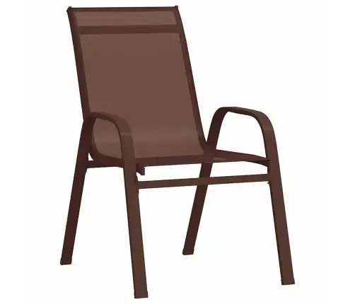 5 Daļu Dārza Galds Brūnā Tekstilēnā Un Tēraudā Vidaxl