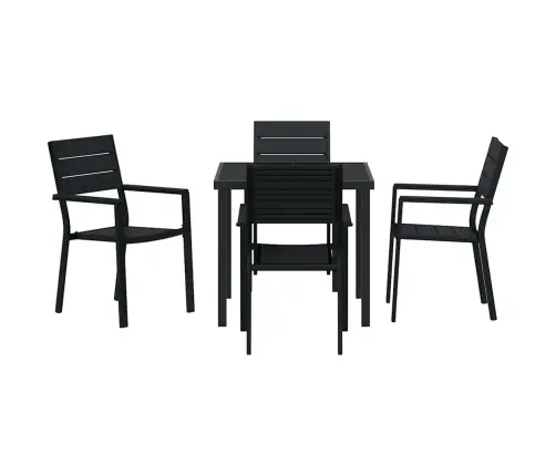 Sodo Valgomojo Komplektas 5 Pcs Juoda