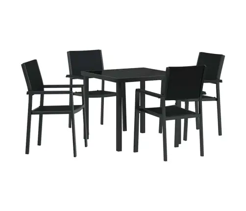 Aia Söögilaudade Komplekt 5 Pcs Must Pulbervärvitud Teras