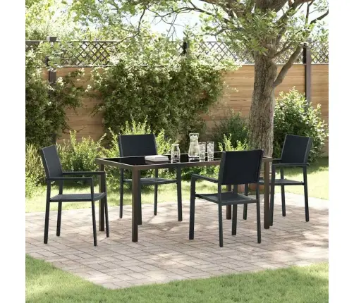 Sodo Valgomojo Komplektas 5 Pcs Juoda