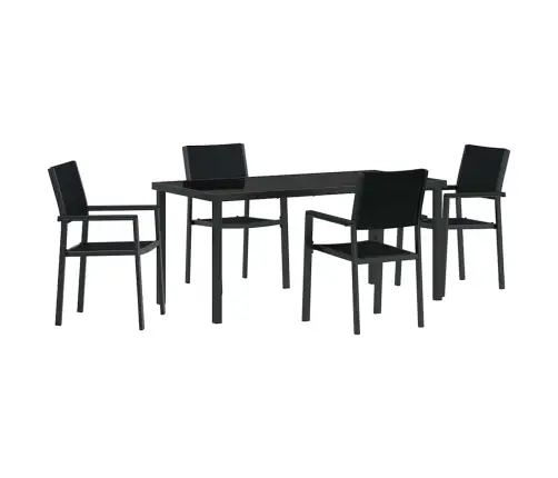 Sodo Valgomojo Komplektas 5 Pcs Juoda