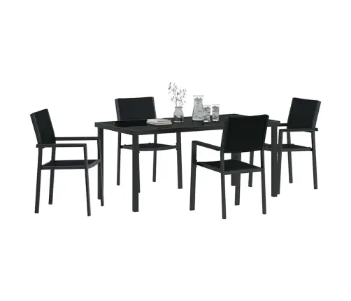 Sodo Valgomojo Komplektas 5 Pcs Juoda