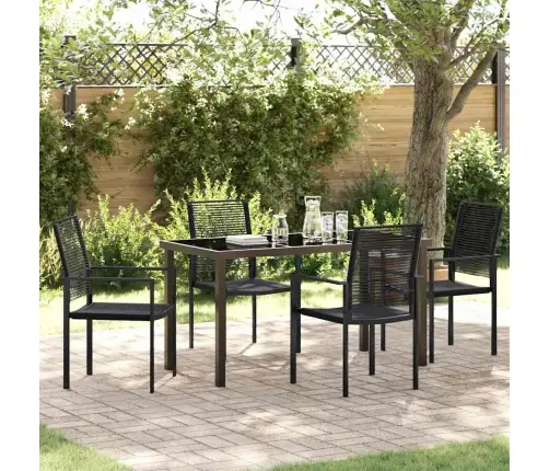 Aia Söögilaudade Komplekt 5 Pcs Must Pulbervärvitud Teras