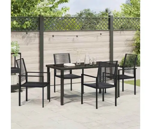 Aia Söögilaudade Komplekt 5 Pcs Must Pulbervärvitud Teras