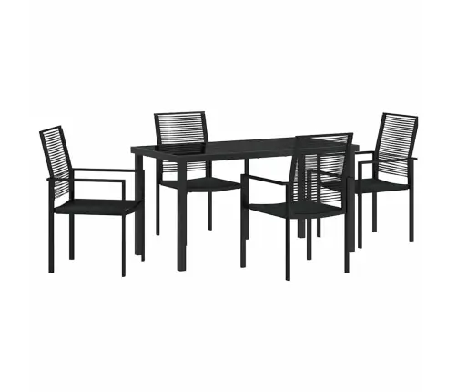 Aia Söögilaudade Komplekt 5 Pcs Must Pulbervärvitud Teras